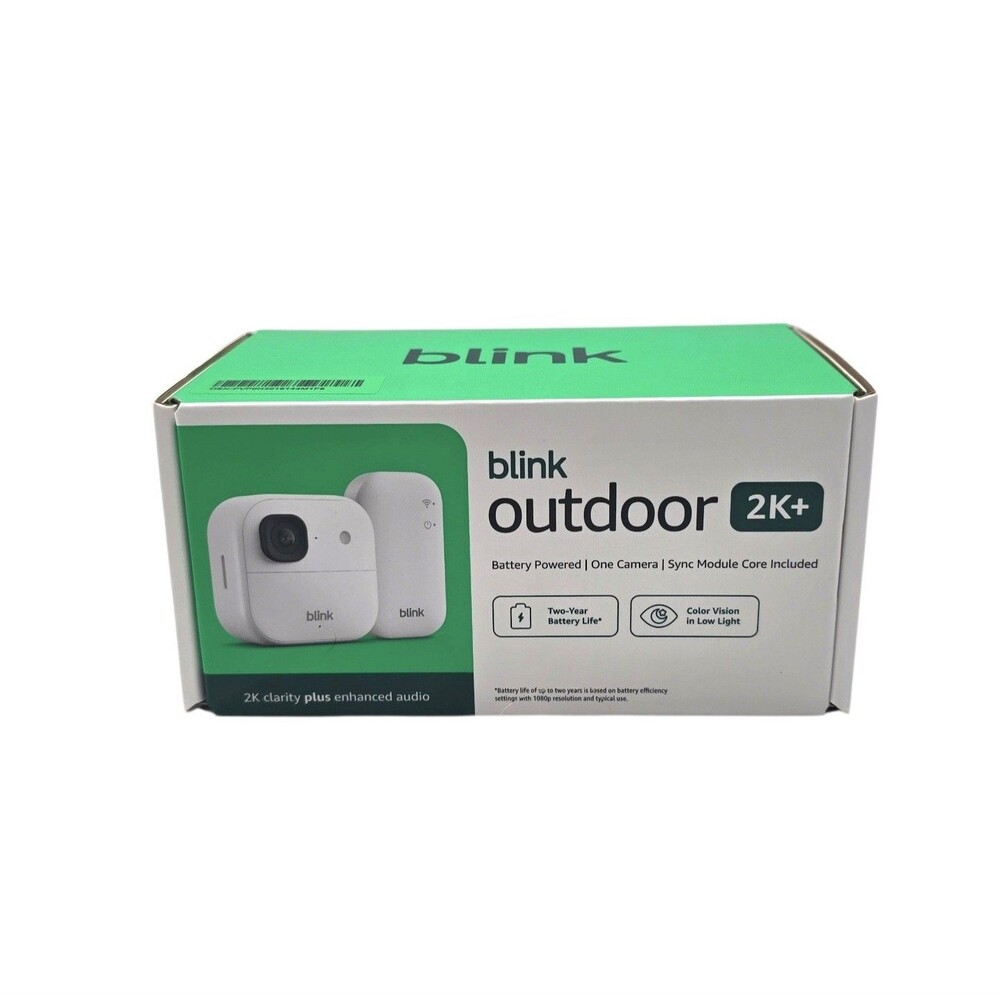 Blink Outdoor 2K+ Newest model Wireless smart security 1 camera Brand New White